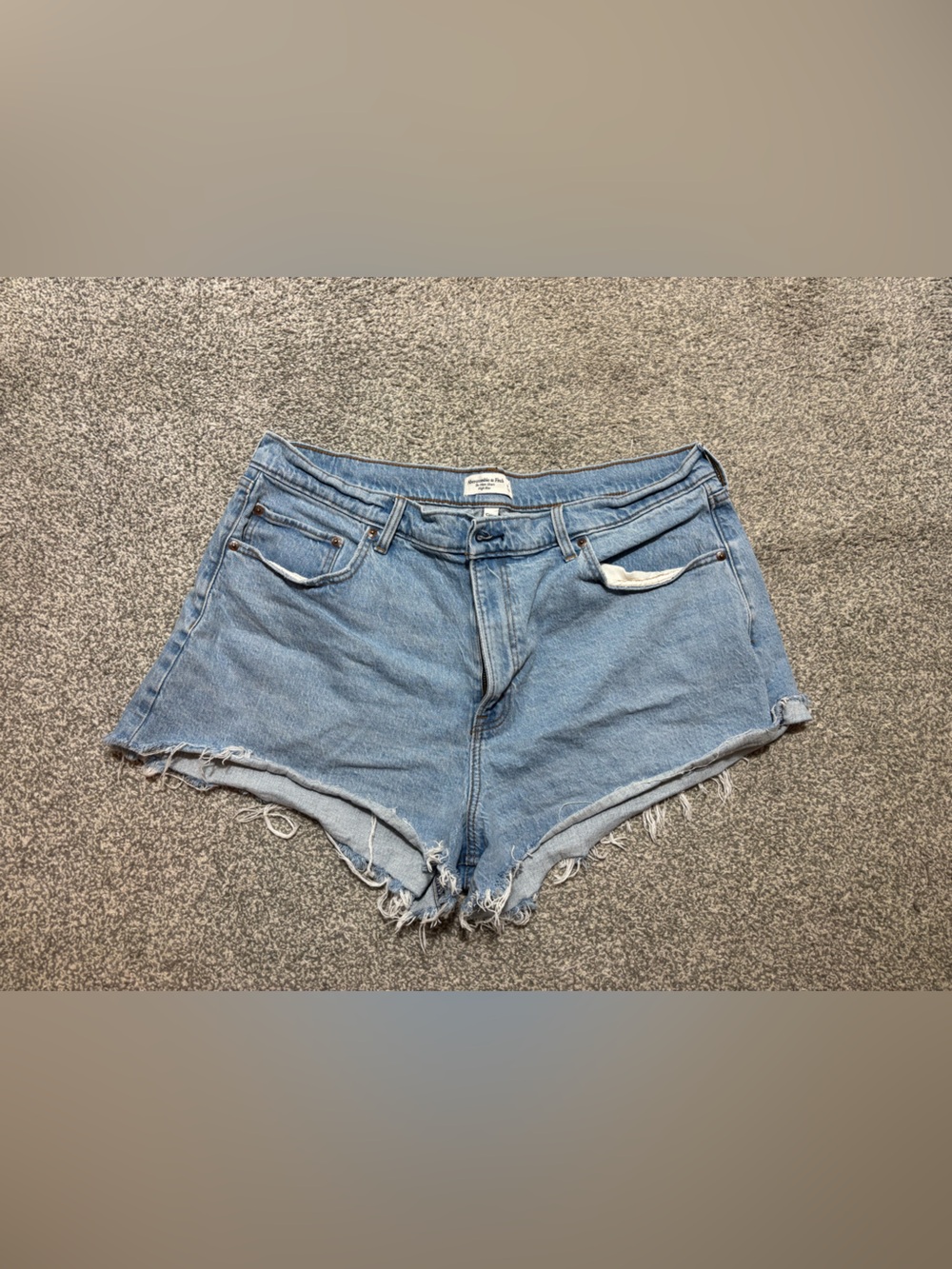 Abercrombie & Fitch Light Blue Distressed Denim Shorts
